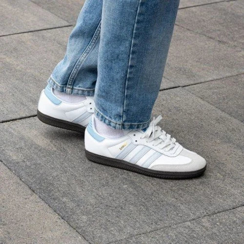 Adid__ass Samba Leather Sky Blue Mens FIX