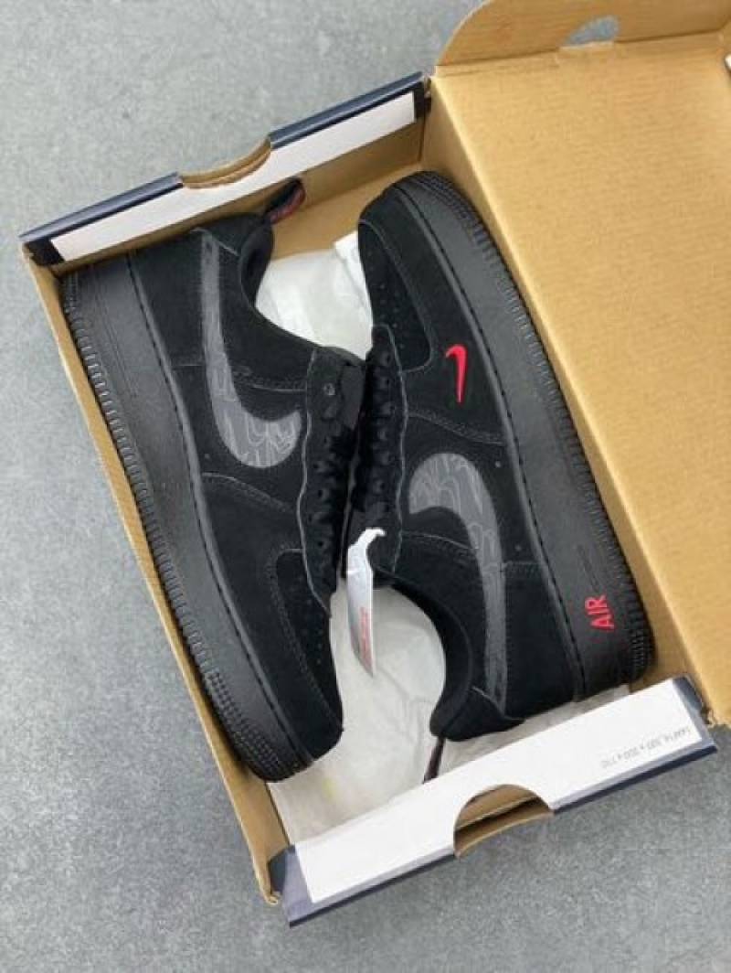 Nik__ee Airforce 1 Low Multi Swoosh Black Crimson