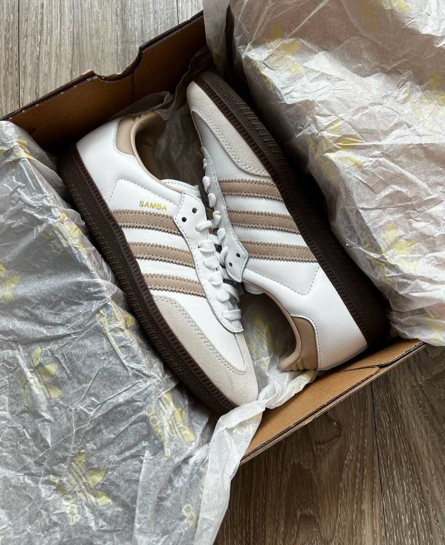 Adid__as samba og white beige gum fix